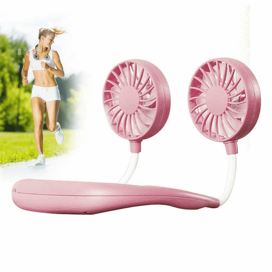 Mini Portable USB Rechargeable Neck Fan, 3-Speed Hand-Free Cooling