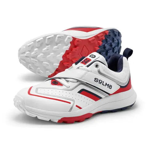 SOLM8 S4 Cricket Shoes - Red Navy