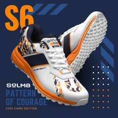 SOLM8 S6 Cricket Shoes - Orange Navy