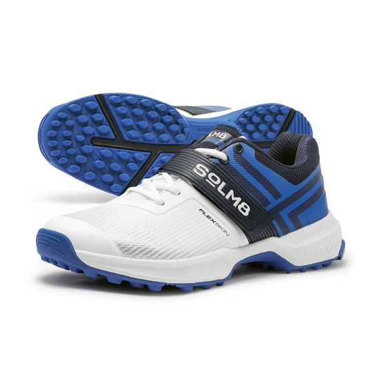 Solm8 S8 Cricket Shoes - White Blue